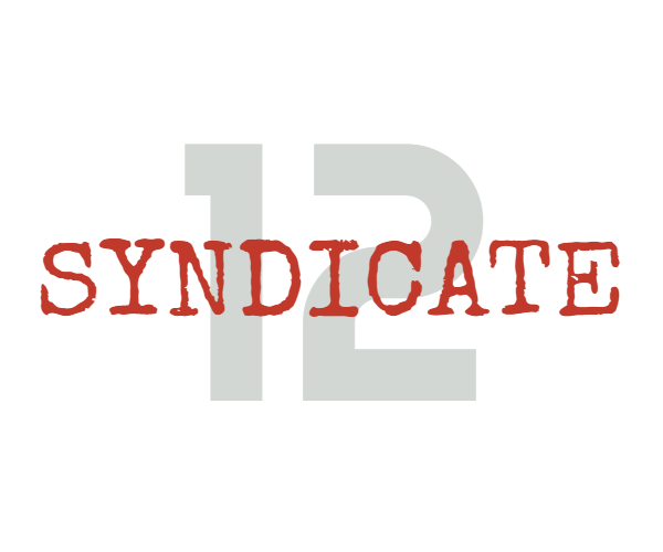 The word syndicate in red and the number 12 behind it. Syndicate 12 is a free online recovery resource and community.